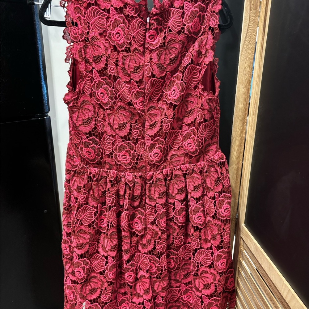 Kate Spade Vibrant Red Floral Lace Dress - Picture 2 of 5